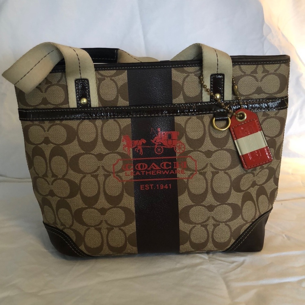 Coach signature coated canvas bucket bag